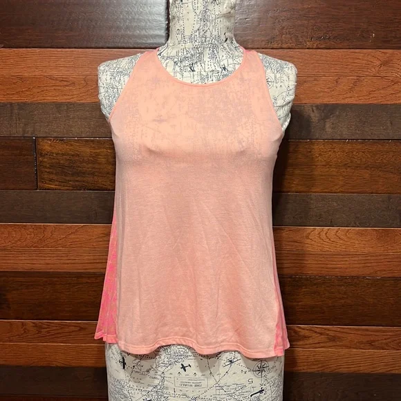 American Eagle Outfitters Crew Neck Two Toned Pink Tank Top - Picture 1 of 8